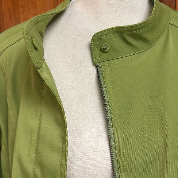 Ruby Rd. Crop Peplum 3/4 Sleeve Lime Green Fall Cropped Blazer Jacket Size 16 - Picture 7 of 10
